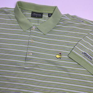 Masters Collections Men's XXL Golf Polo Green Striped  Augusta Tournament